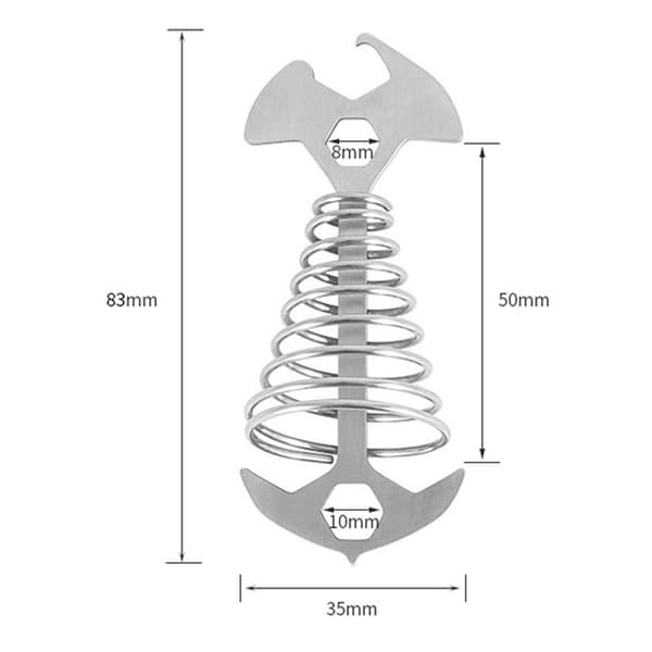 2kpl Spring Fishbone Anchor Telttatapit MUSTA Black