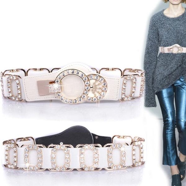 Bling Bling Diamond bælte Rhinestone spænde linning SORT black