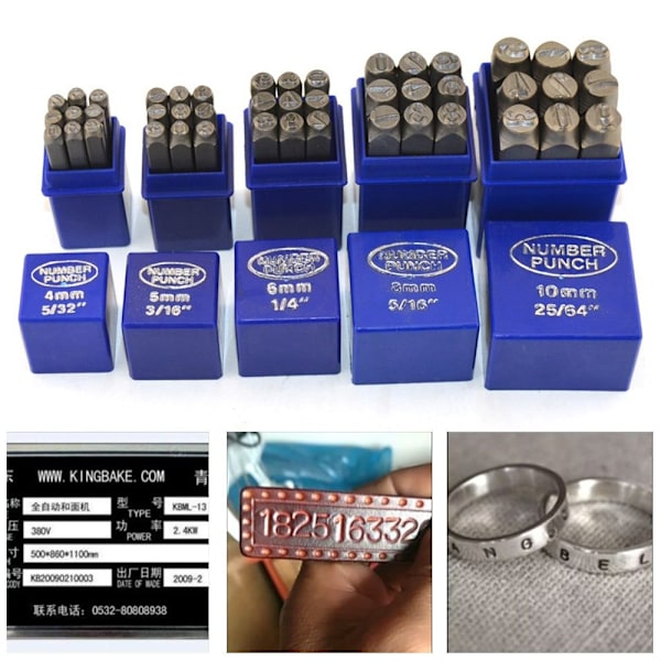 Nummer Stempel Læder Tryk 4MM 4mm