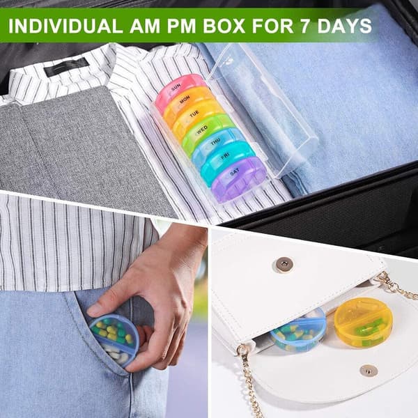 7 Days Pill Organizer Weekly Medicine Box 2 2 2