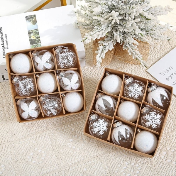 9 STK Julehengeball Snowflake Juleball 1 1 1