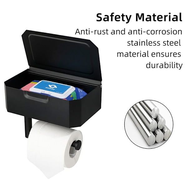 Tissue Box Bad Toalett Tissue Holder SORT C C BLACK C-C