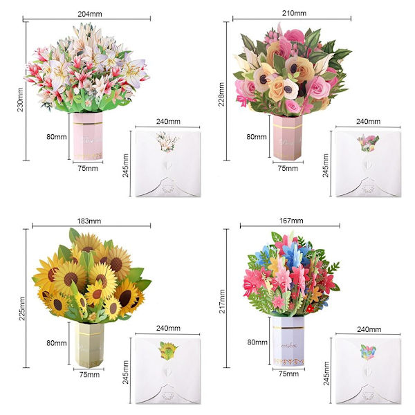 3D Pops-up -kimppu paperikukat SUNFLOWER SUNFLOWER Sunflower