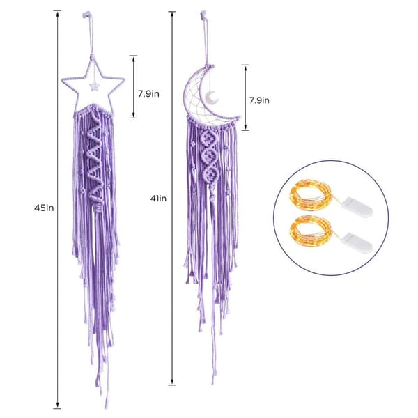 2 ST Drömfångare Star Moon Drömfångare Boho Dream Catcher