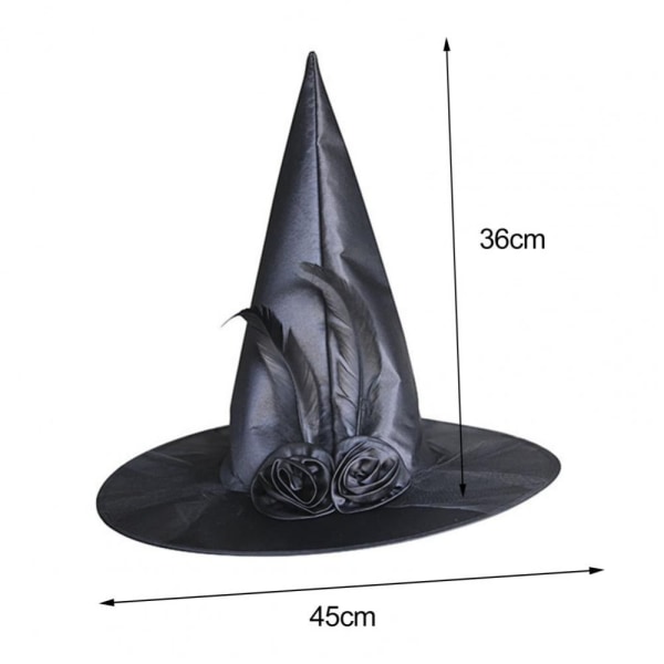 Halloween Witch Hat Feather Wizard lue LILLA purple