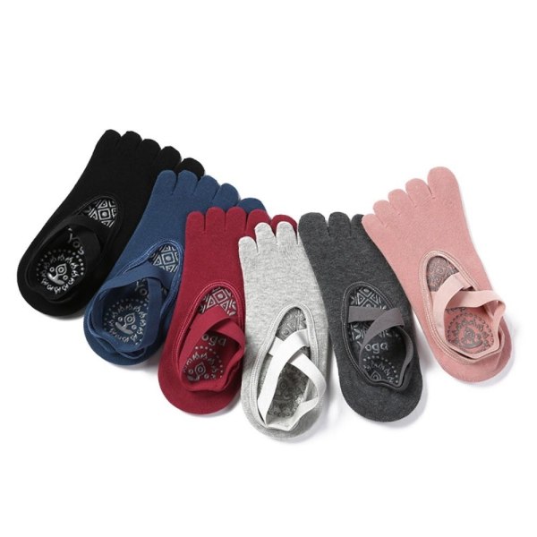 Joogasukat Five Toe Socks RED Red