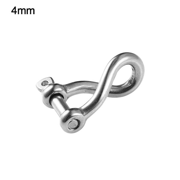 Solid karbinhake D rosettklammer 4MM 4mm