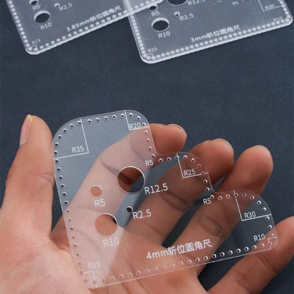 Läderpositioneringslinjal DIY akrylmall B B B