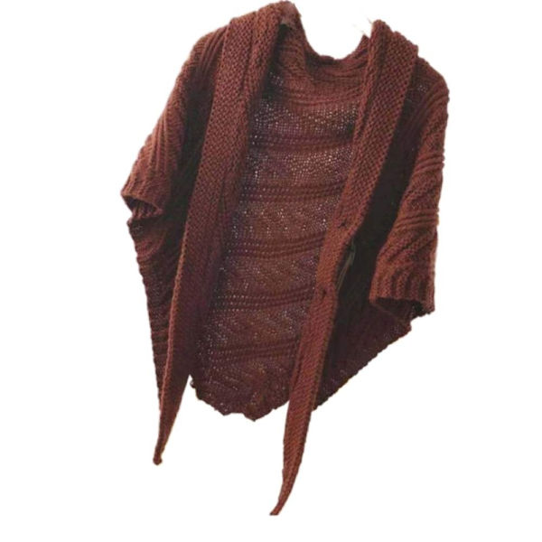 Stickad Sjal Höst Vinter Scarf BRUN Brown