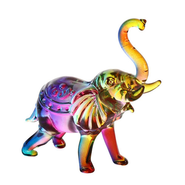 Crystal Thai Elephant Statue AB Fargerik elefantdekorasjon