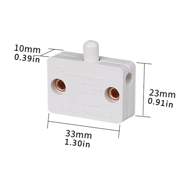 10 st Automatisk garderobsljusbrytare Dörr Touch Switch svart