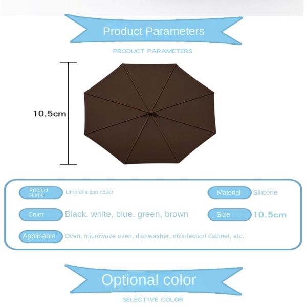 10 Stk Paraply Form Silikone Kop Låg Krus Kop Låg Dækker Glas