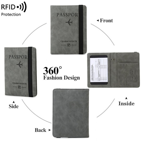 RFID- cover Passiklipsi HARMAA grey