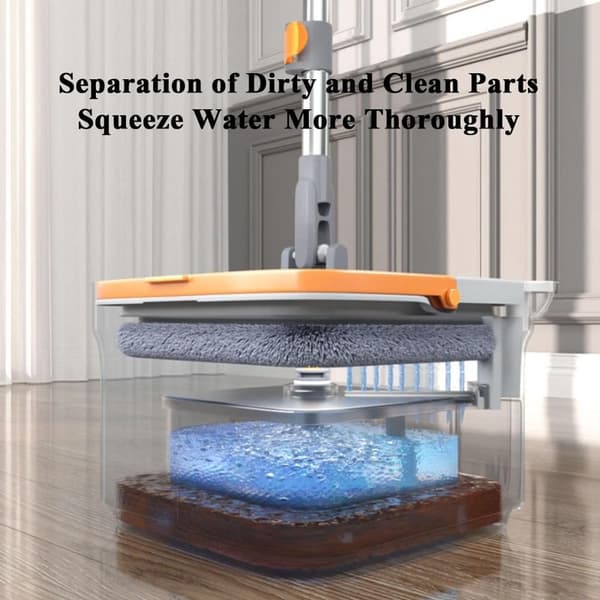 Square Spin Mop Håndfri Lazy Squeeze Mop Spin Mop Set