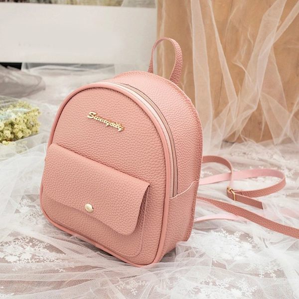 Dam Ryggsäck Läder Axelväska ROSA pink
