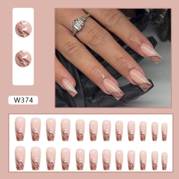 24 kpl Fake Nails pitkät ranskalaiset Z613 Z613 Z613