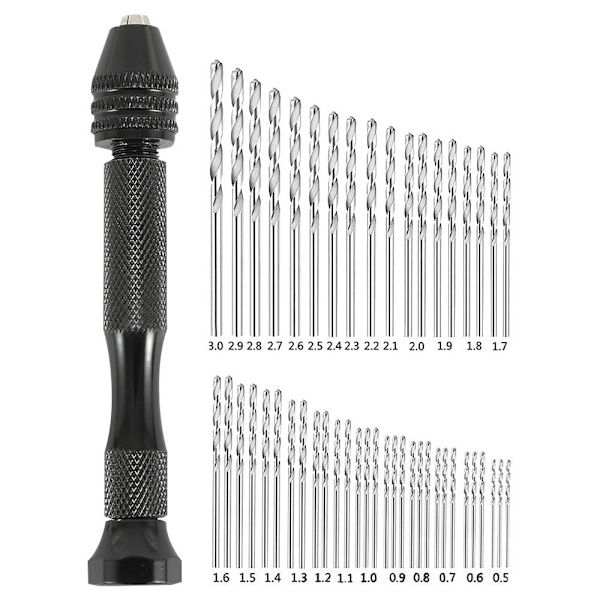 49 STK Twist Drill Bit DIY Værktøj Hånd Model Craft