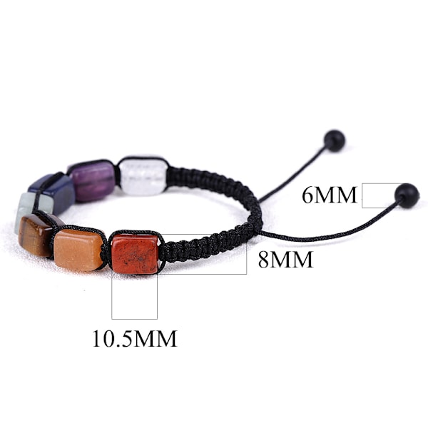 7 Chakra Armband Kristaller Flätat Armband IREEGULÄRA PÄLAR