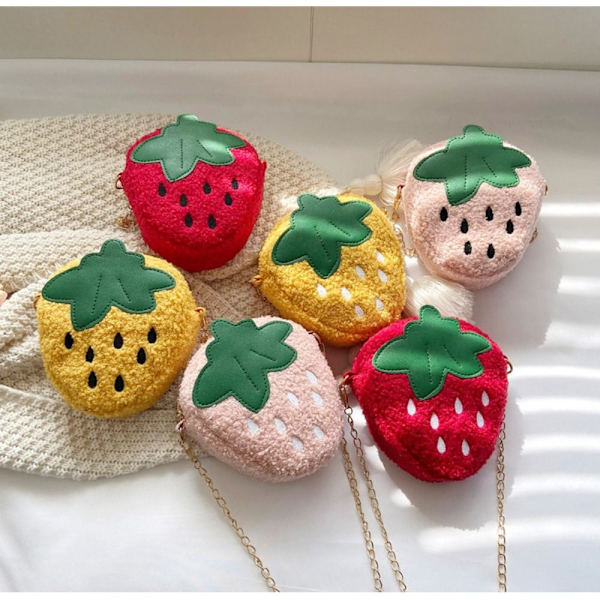 Strawberry Crossbody Bag Skulderveske ROSA 2 2 pink 2-2