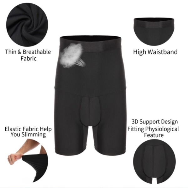 Magekontroll Shapewear slankende shorts SVART M Black M
