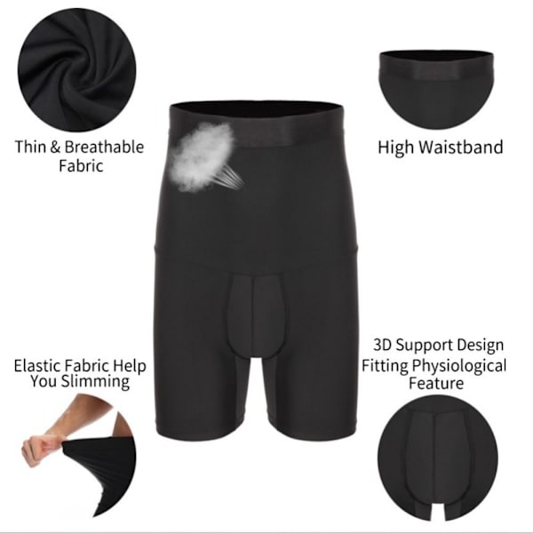 Tummy Control Shapewear hoikentavat shortsit MUSTA L Black L