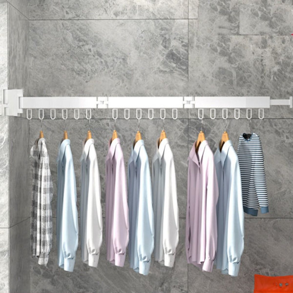 Sammenfoldelig Tøjbøjle Sammenfoldelig Tøjstang HVID 3 STANG White 3 Rod