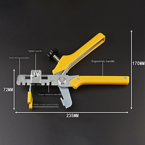 Clips Tang Spacer Tile Leveling System Flisegulv Yellow