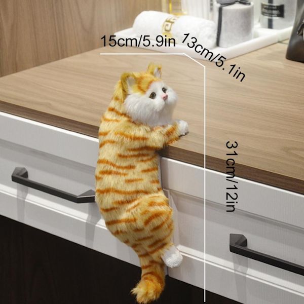 Simulering Katt Hengende Ornamenter Realistisk Dukke Dyr C