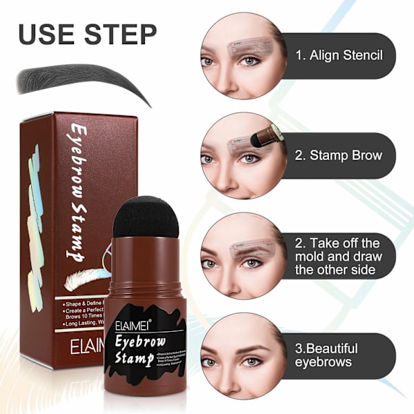 Ögonbryn Stencil Shaping Makeup Kit Dark Brown
