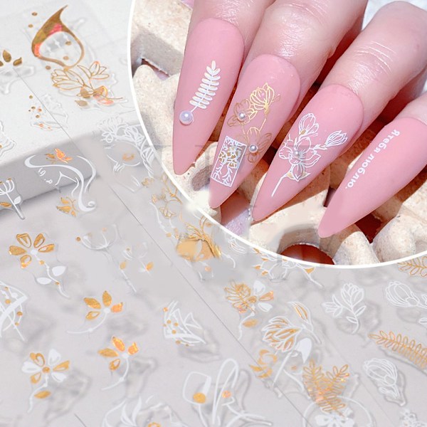 Kynsitarrat 3D Bronzing Flowers CJ-048 CJ-048