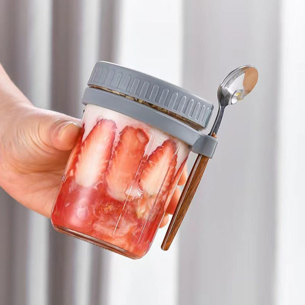 Mjölk Frukost Glas Graduated Burk GRÅ 350ML 350ML grey 350ml-350ml