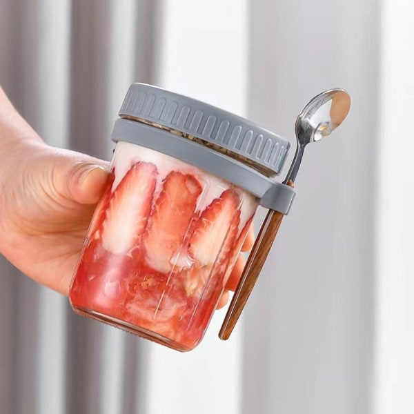 Mjölk Frukost Glas Graduated Burk GRÅ 600ML 600ML grey 600ml-600ml