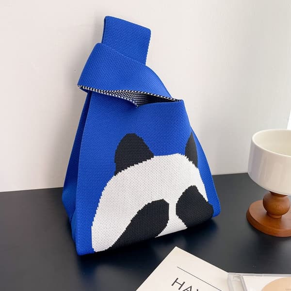 Knit Handbag Kangaskassi SININEN blue
