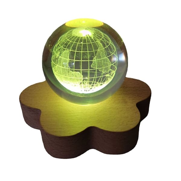 LED-lys Dispaly Base Krystallkuleholder HVIT LIGHTB B White LightB