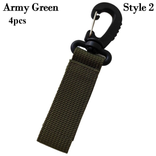 4st Webbing Ryggsäck Rem Quickdraw Karbinhake ARMY GREEN Army Green Style 2-Style 2