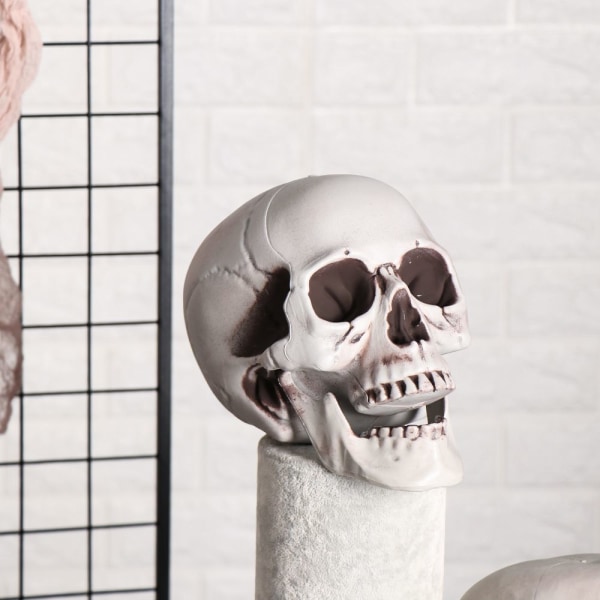1 ST Skull Head Mänskligt skelett Halloween rekvisita 9X10X13.5CM 9x10x13.5cm