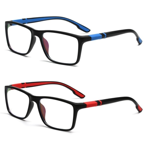 Anti-blått ljus Läsglasögon Fyrkantiga glasögon RÖD STYRKA Red Strength 250
