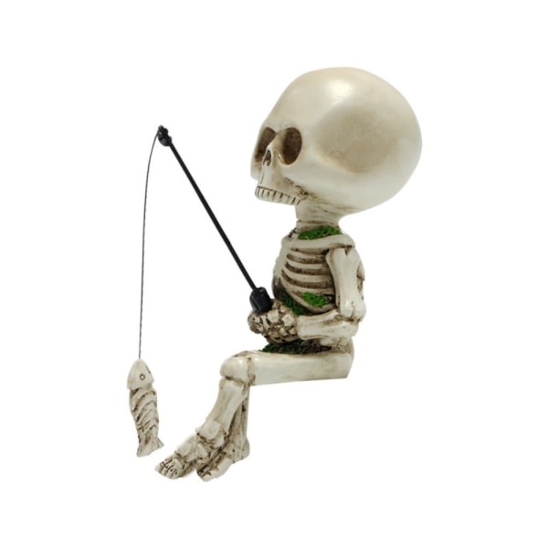 Skeleton Fishing Statyer Skeleton Fishing Ornament Aquarium