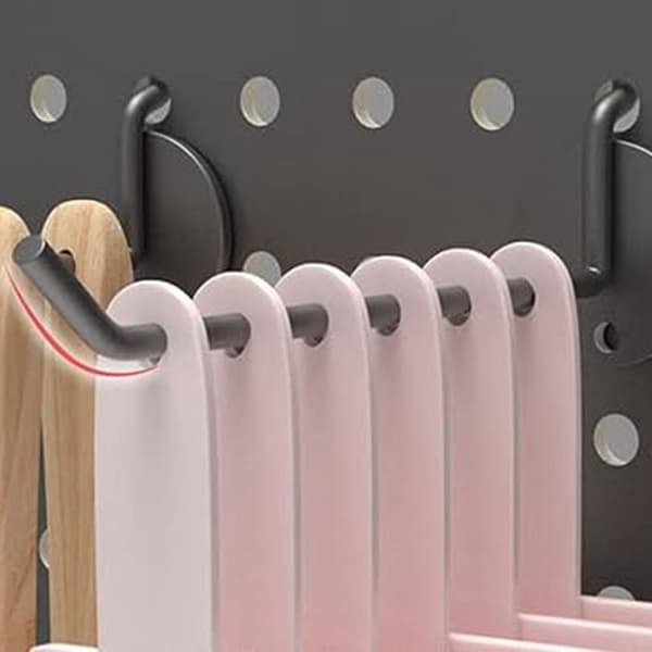 2 kpl Pegboard Koukut Reikälevy Koukku MUSTA Black