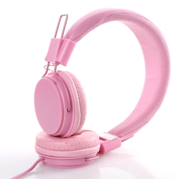 Trådbundna hörlurar Snygga hörlurar med pannband ROSA Pink