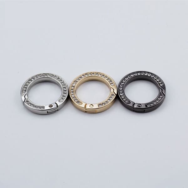 3 st Fjäder O-Ring Spännen Karbinhakar Plånböcker Handväskor SVART Black