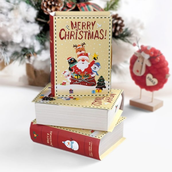 5 kpl Merry Christmas Candy Boxes Kirjan muotoinen pakkauslaatikko 5pcs