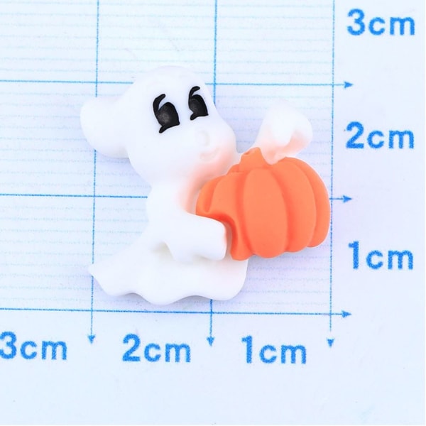 20 stk Halloween gresskar figur 3D Resin Flat WHITE GHOST white ghost pumpkin