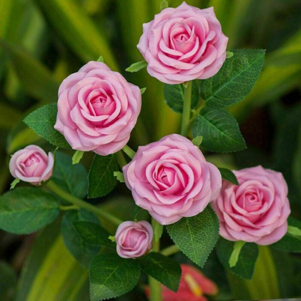 Rose Solar Lights Blomster LED Lampe GUL yellow