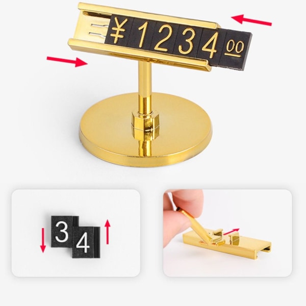 Pris Visa Taggar Stativ Ram Etikett GULD HEXAGONAL HEXAGONAL gold Hexagonal-Hexagonal
