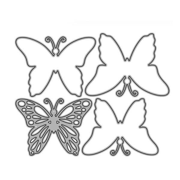 8kpl Butterfly Die Cut 3D-kerroksinen leikkausleikkuri metallipitsi