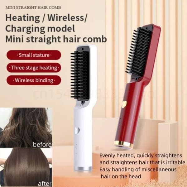Retting Curling Brush Hår Hot Comb WHITE white