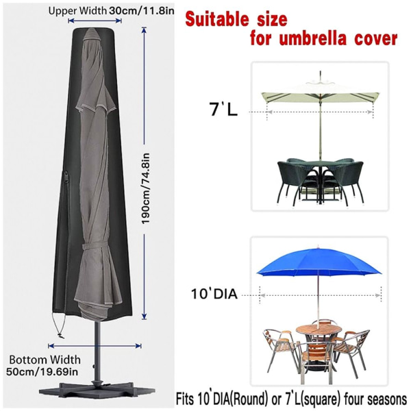 Banan Paraply Cover Parasol Cover L280X30X80X45CM L280X30X80X45cm