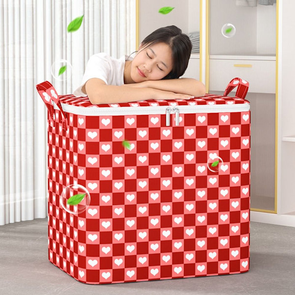 Quilt Förvaringsväska Kläder Förvaringskärl RÖD 100L 100L red 100L-100L