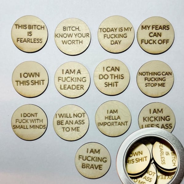 Sweary Affirmation Discs Swearing Affirmations Motivational